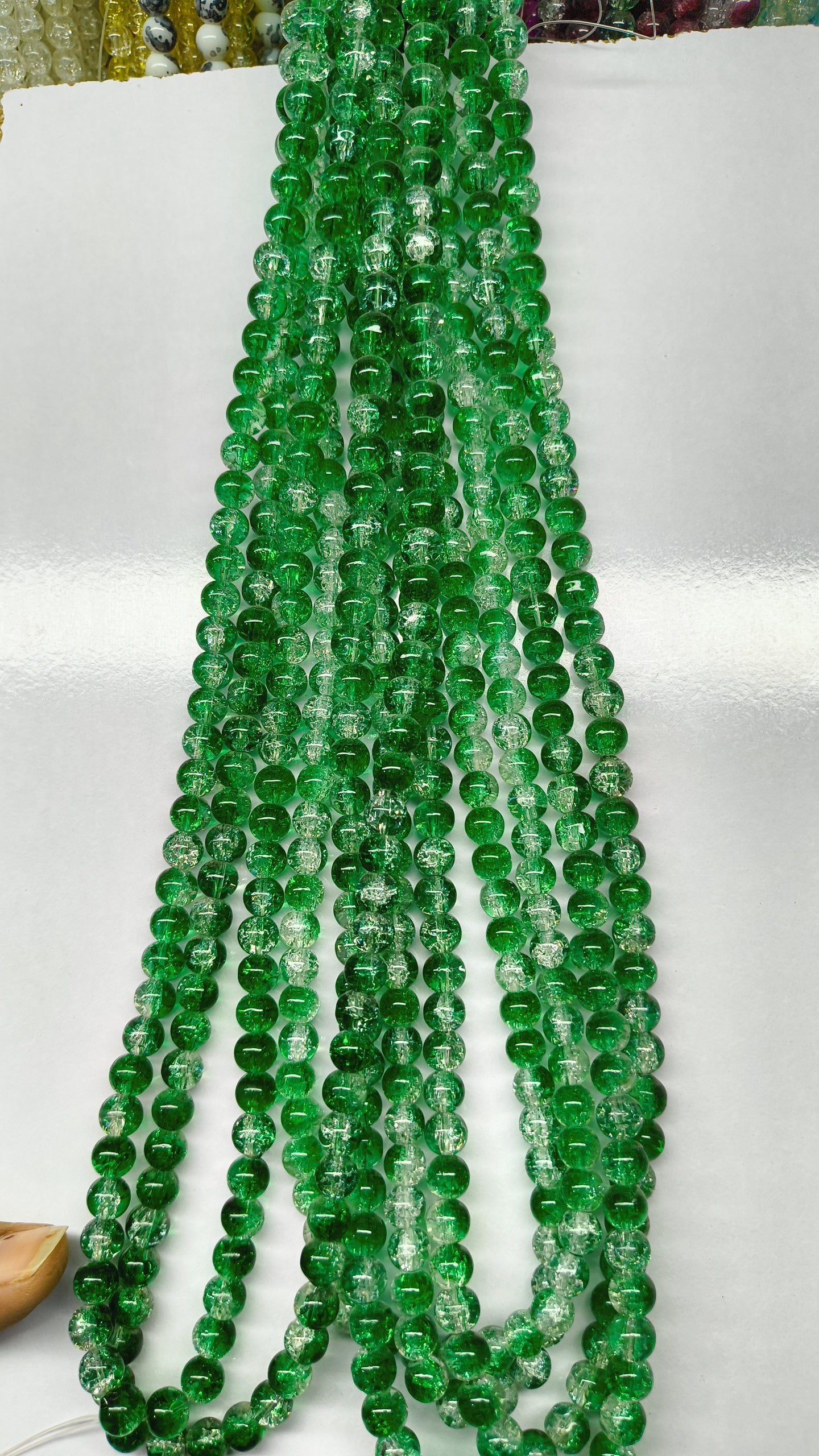 (8mm) High Quality Cracked Glass Beads (24+ Colors)