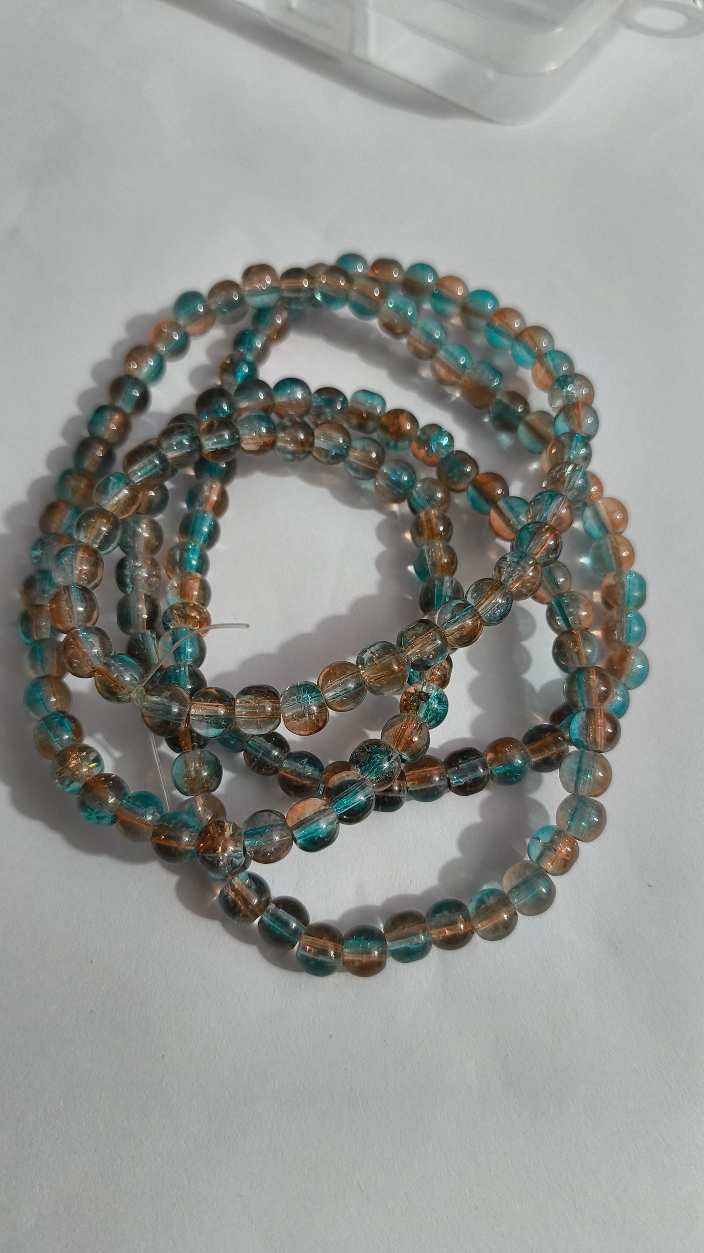 6mm Green Crackle Cracked Round Glass Crystal Charm 145 Beads in each string Craft ,DIY