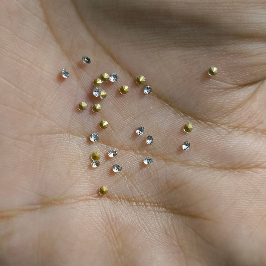 Rivoli Rhinestone Chatons for Jewelry Making | Gold Crystal Stones for Crafts, Beading & DIY Embellishments(2.3- 2.5MM