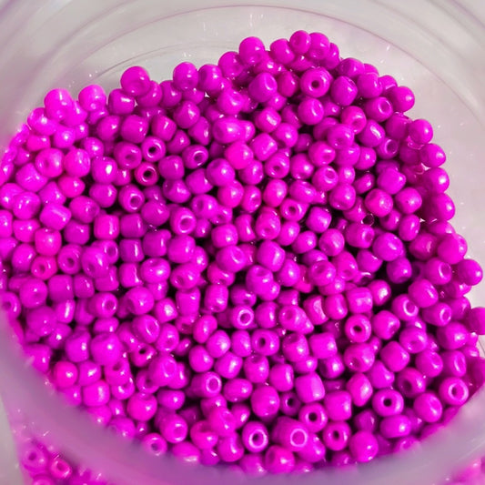6/0 SIZE (4MM APPROX.) GLASS SEED BEADS LIGHT PINK COLOR DARK PINK DYED