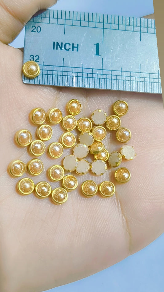 7mm Kundan stone in Flat Back Mount/Kundan Beads for decoration/embellishment