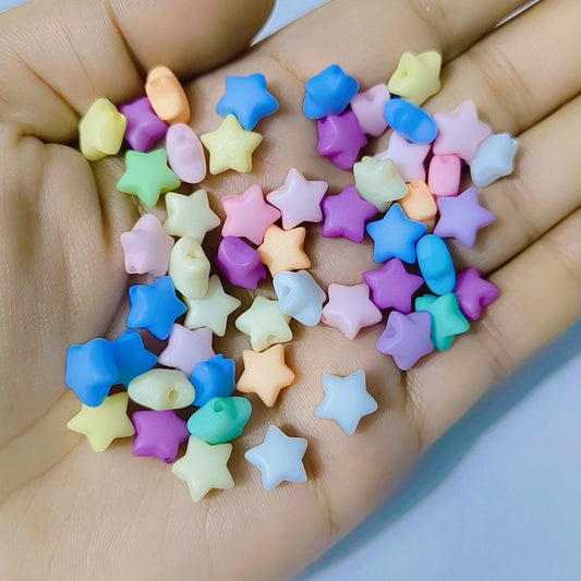 Acrylic Plastic Fairy Star Beads(matte), Multicolor Plastic Star Beads