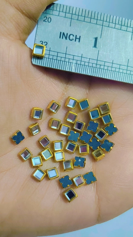 6mm square shape kundan beads for jewelry making crafts,diy
