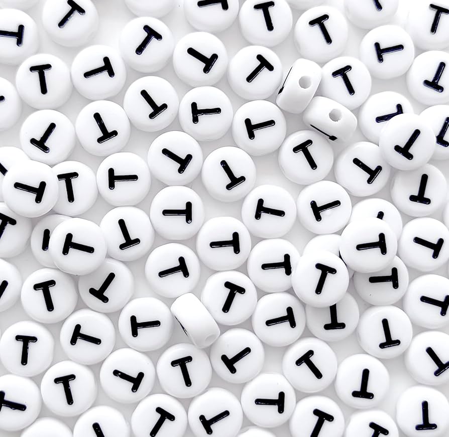 A to Z alphabet Letter Beads White Round Acrylic Alphabet Beads Vowel Letter A Beads for Jewelry Making Bracelets Necklaces Key Chains DIY 4X7mm (0Flat Round-Vowel