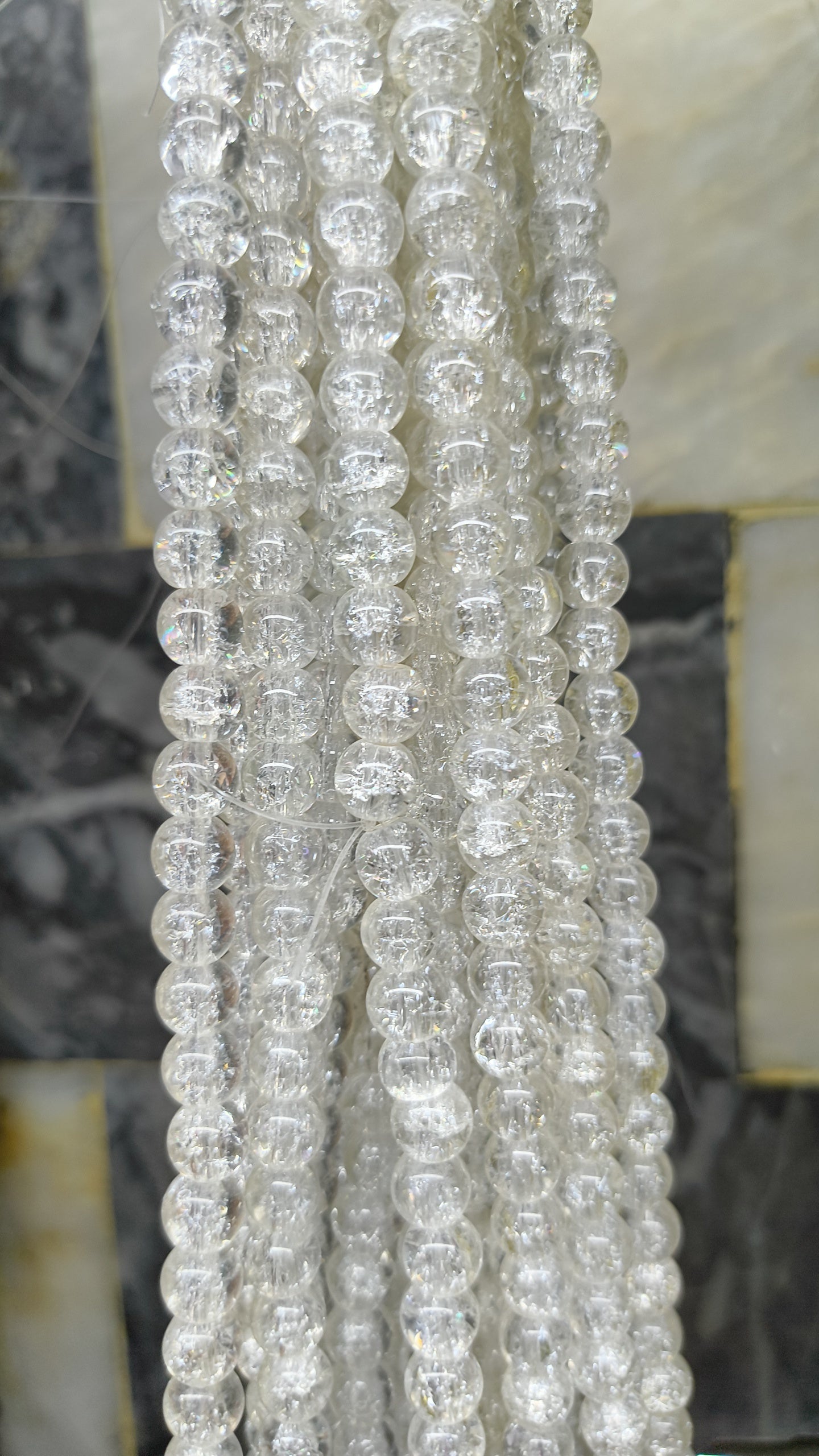 (8mm) High Quality Cracked Glass Beads (24+ Colors)