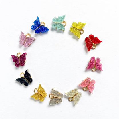 Butterfly Pendant Charm Acrylic Butterfly Pendants Colourful Insect Charms Jewelry Making Findings Crafts Supplies for Earring Necklace Bracelet,