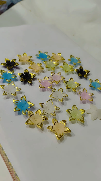 Frosted Acrylic Bead Caps,