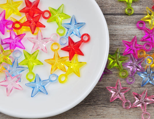 16mm Star pendants random mixed acrylic，Star Pendant Charm