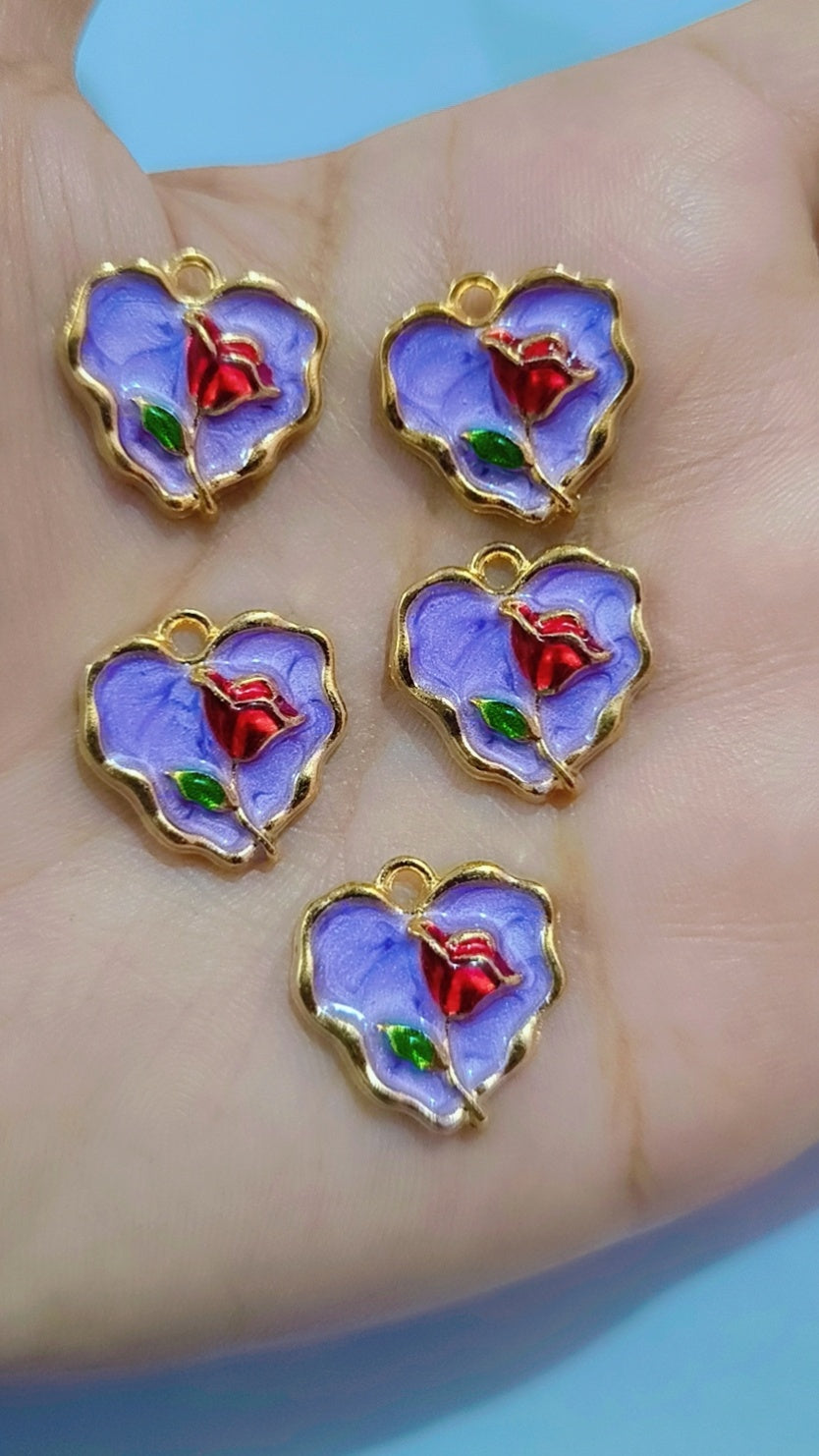 Resin heart charms