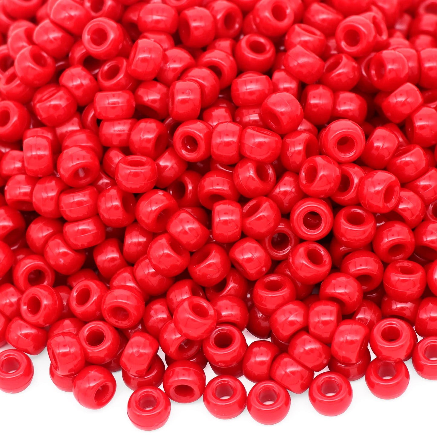 Pony Beads Bracelet 4mm Red glass Barrel Pony Beads for Necklace, Hair Beads for Braids, Key Chain, Jewelry Making (Red)