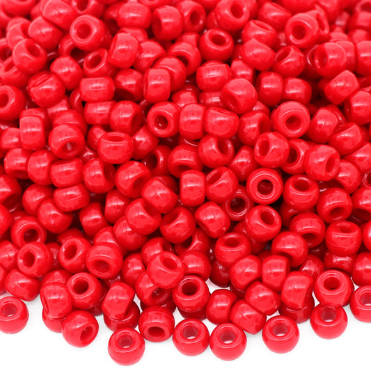 Pony Beads Bracelet 4mm Red glass Barrel Pony Beads for Necklace, Hair Beads for Braids, Key Chain, Jewelry Making (Red)