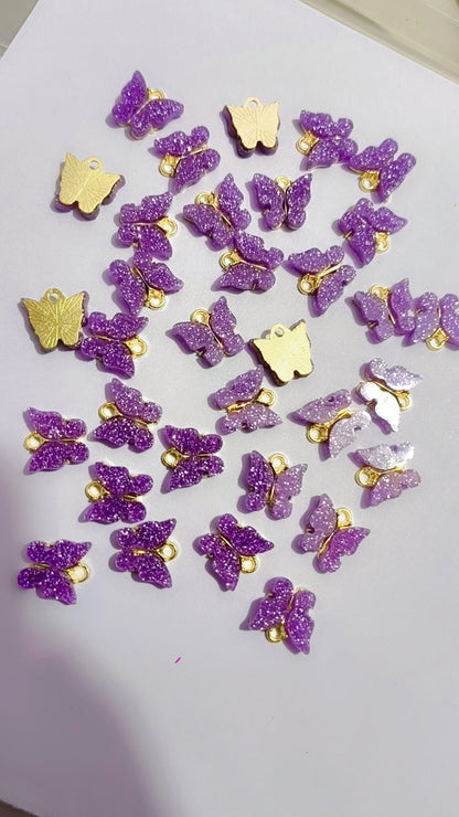 Butterfly Pendant Charm Acrylic Butterfly Pendants Colourful Insect Charms Jewelry Making Findings Crafts Supplies for Earring Necklace Bracelet,