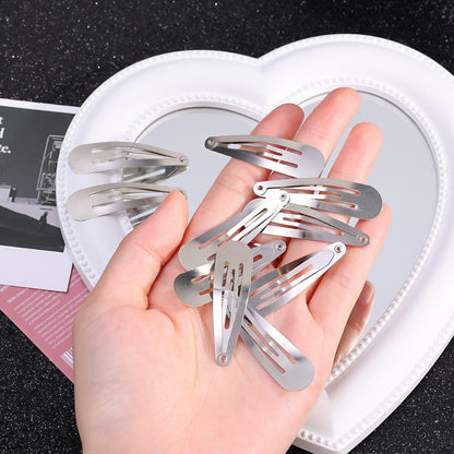 6mm Silver Hair Clips BB Snap Clip Hairpins Base for DIY Handmade