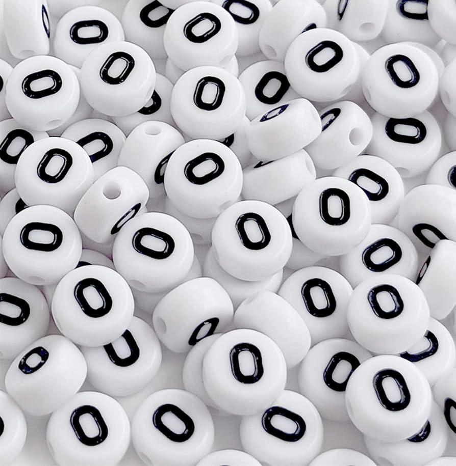 A to Z alphabet Letter Beads White Round Acrylic Alphabet Beads Vowel Letter A Beads for Jewelry Making Bracelets Necklaces Key Chains DIY 4X7mm (0Flat Round-Vowel