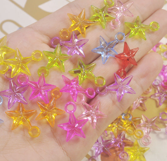 16mm Star pendants random mixed acrylic，Star Pendant Charm