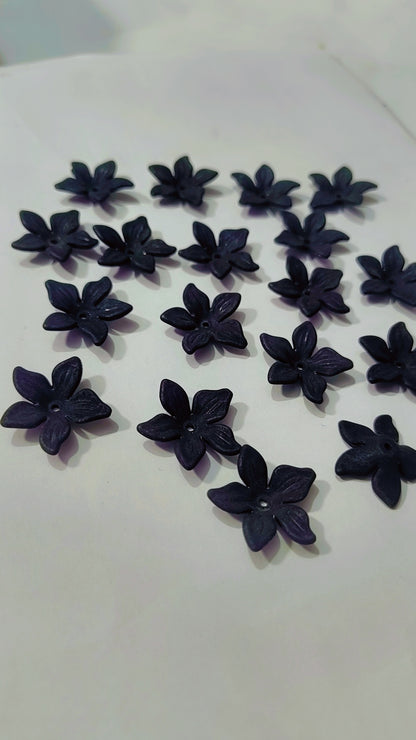 Frosted Acrylic Bead Caps,