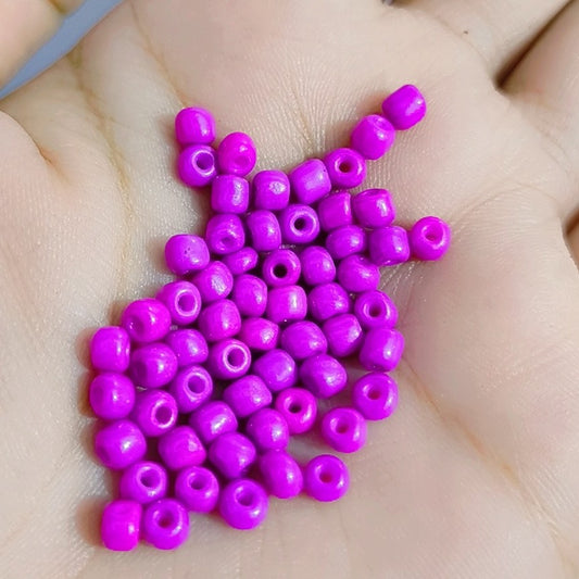 6/0 SIZE (4MM APPROX.) GLASS SEED BEADS LIGHT PINK COLOR DARK PINK DYED