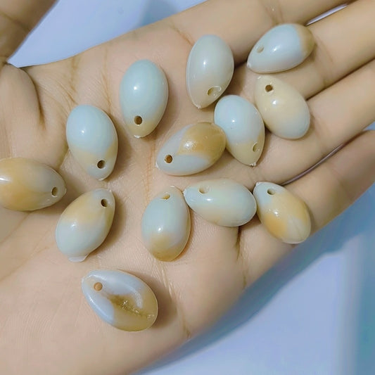 10pcs Small Bulk Cut Sea Beige Cowrie Shell Beads Beach for DIY Jewelry Gift