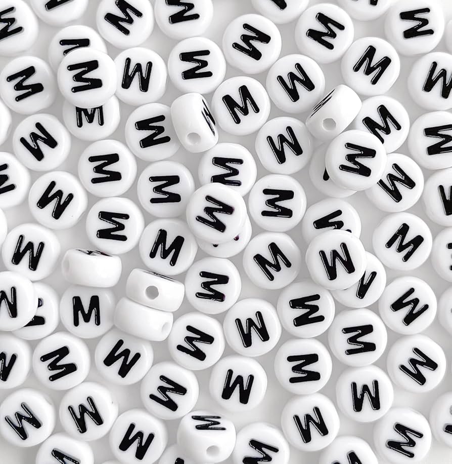 A to Z alphabet Letter Beads White Round Acrylic Alphabet Beads Vowel Letter A Beads for Jewelry Making Bracelets Necklaces Key Chains DIY 4X7mm (0Flat Round-Vowel