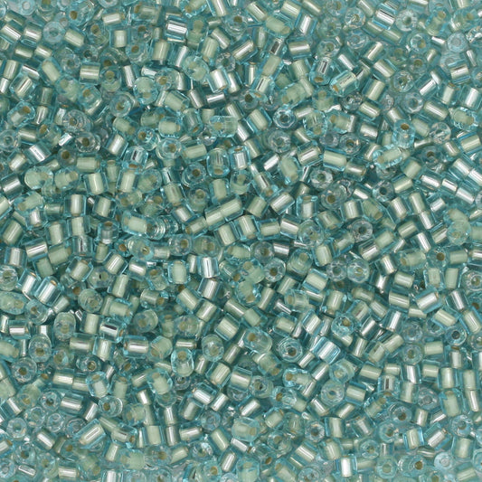 11/0 2-Cut Czech Seed Beads Light Aqua Blue Silver Lined