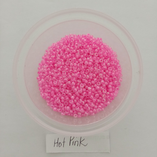 Seed bead Hot Pink Glass Seed Beads Inside Colour Luster 8/0