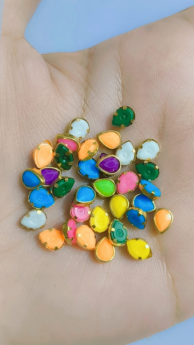Multi colourful Kundan beads for jewelry making art & craft diy