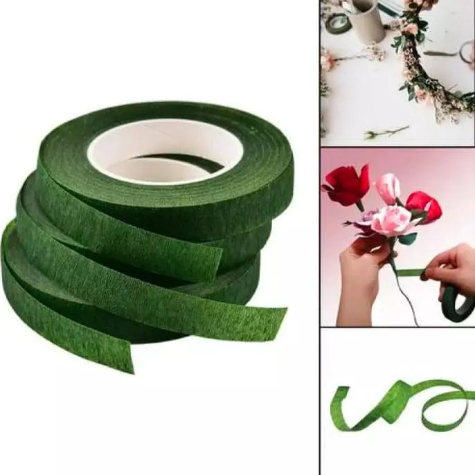 Floral Tape Wide Dark Green for Bouquet Stem Wrapping and Floral Crafts Supply Art and Craft Material Half Inches | Cartify
