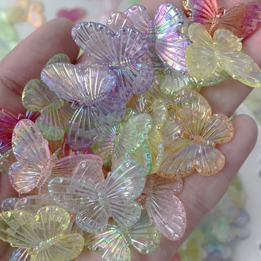 28Mm Acrylic Colorful Butterfly Handmade Cream Glue Mobile Phone Case Three-Dimensional Small Ornament Material