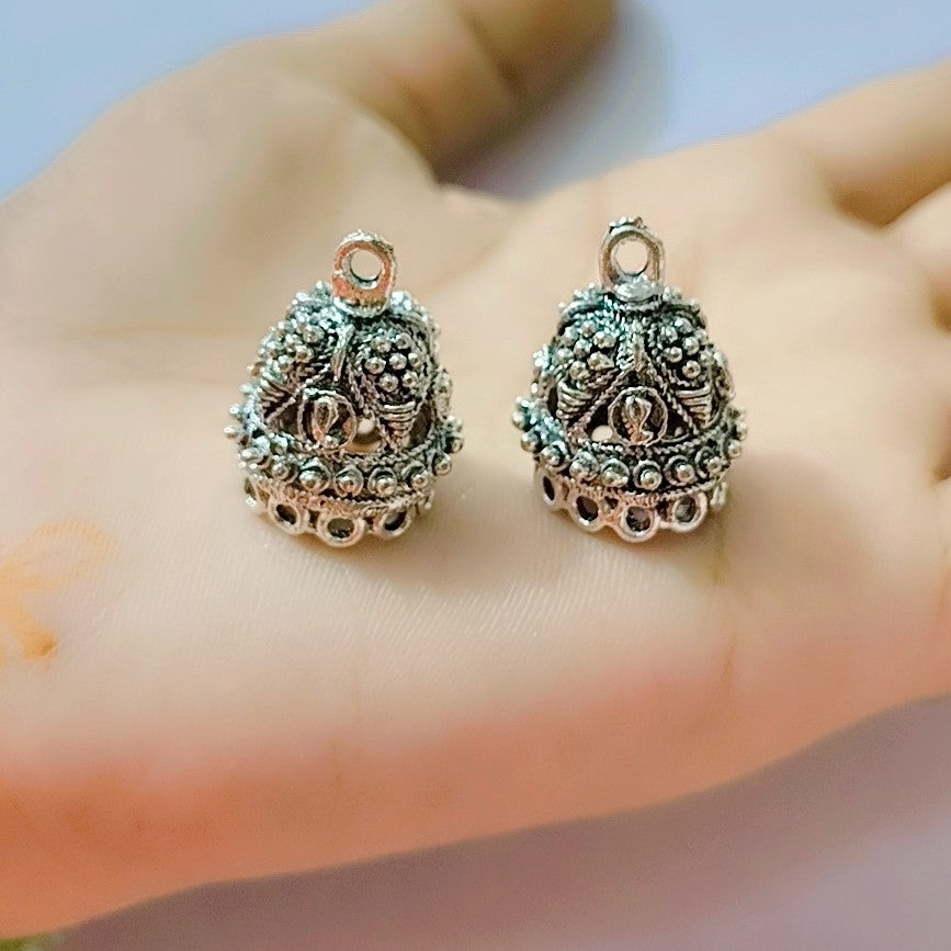 Light Weight Jhumki Earrings For Women Oxidized Silver Plated Handmade Earrings Bollywood Indian Jewelry|Small Jhumka|Party Wear Earrings