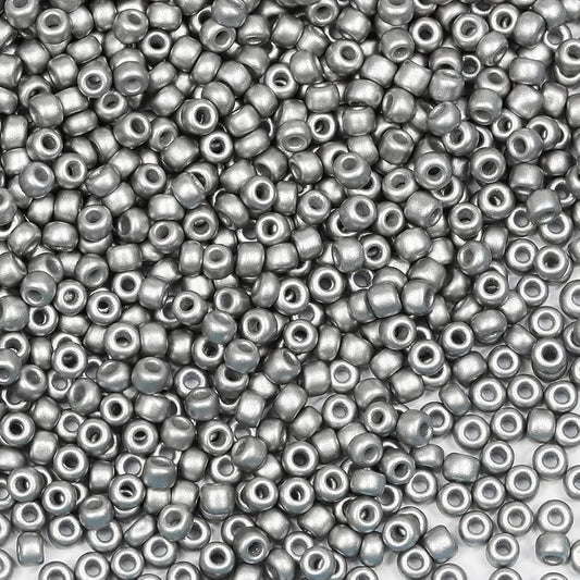 3mm Seed Beads Matte Golden Color 30 grams in Bag 8/0 Glass Craft Seed Beads for Making Bracelet and Necklace (Matte silver)