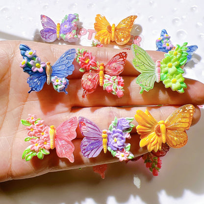 Butterfly charms for jewelry making findings lovely resin animals insect pendant DIY earrings keychains