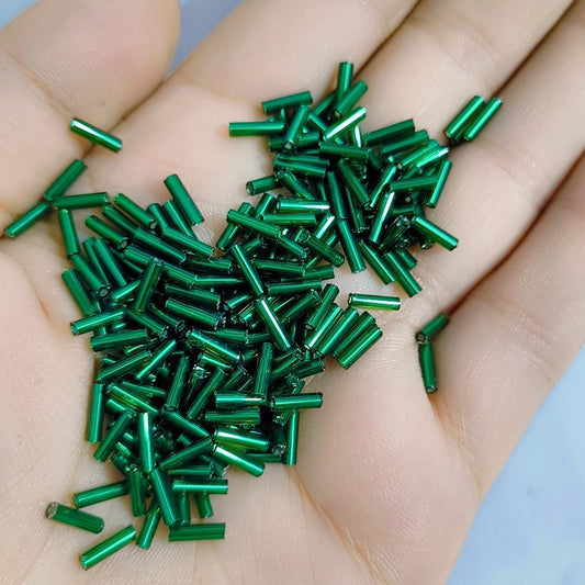 30 Grams Silver Lined Dark Olive Green Glass Seed Beads 11/0 2mm