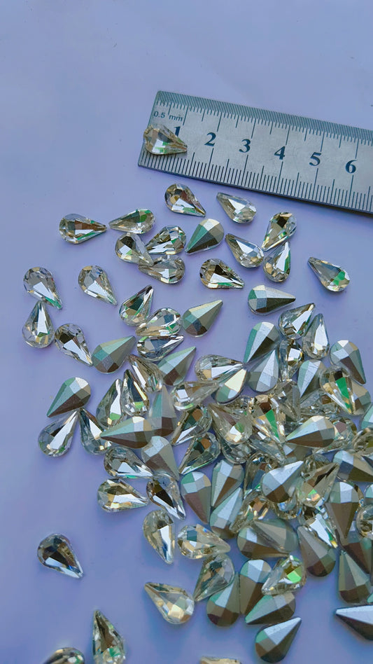 8x13 mm teardrop point back glass fancy stone pear crystal rhinestone Droplet Nail Art Decoration jewelry making beads