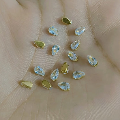 Rhinestones Kundan Stone Beads for Craft, Embroidery, Jewellery Making, Aari & Maegan Work | Stones for Dress & Bangle Decoration (Drop 3X5)