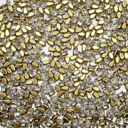 Rhinestones Kundan Stone Beads for Craft, Embroidery, Jewellery Making, Aari & Maegan Work | Stones for Dress & Bangle Decoration (Drop 3X5)