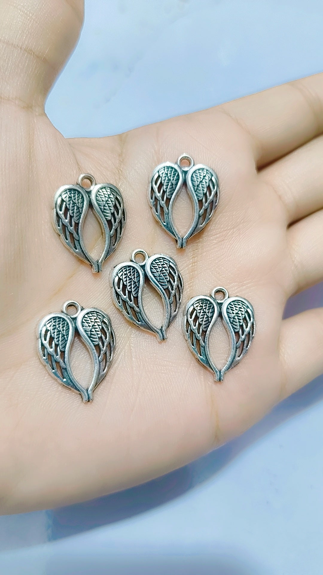 Silver heart charms