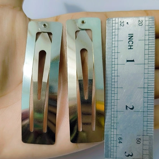 7cm or silver rectangle metal snap clips for making hair accessories DIY