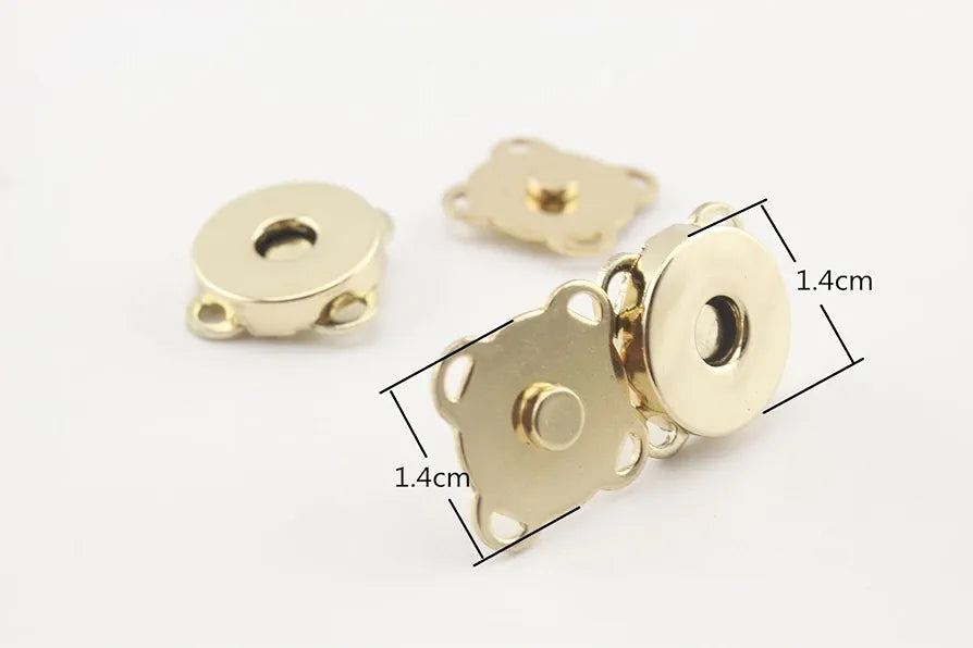 Light Gold,silver, 1.4cm Sewing Magnetic Snaps Bag Button Purse Magnetic Snaps Button