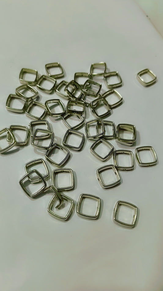 13Mm Square Bead Frame CCB Circle Frame Spacer Beads Jump Ring Connector for Earring Bracelet Necklace Jewelry Making