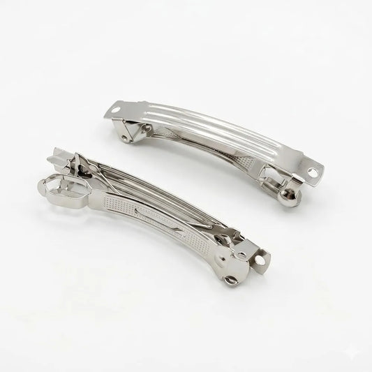 Metal Hair Clip Base, Silver, 2.5 Inch, 3 Part Design, Metal Hair Clips, Hair Clips for DIY Craft, Jewellery Making and Hair Accessories,