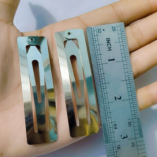 7cm or silver rectangle metal snap clips for making hair accessories DIY