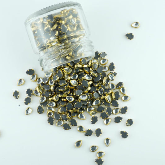 3mm Silver Mirror Finish Kundan Stones for Jewellery Making