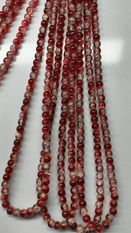 (8mm) High Quality Cracked Glass Beads (24+ Colors)