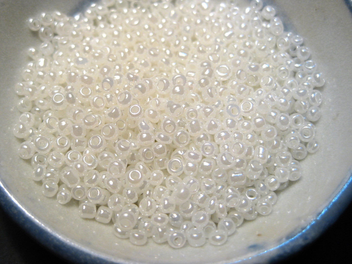 Creamy Glass Seed Beads, 2mm 6/0 Glass Round Seed Beads, Creamy Off White Seed Beads, Glossy Rocailles Beads, Beading Supplies
