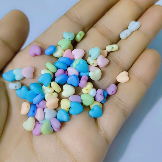 80pcs Mixed Mini Heart Beads (matte)