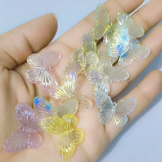 28Mm Acrylic Colorful Butterfly Handmade Cream Glue Mobile Phone Case Three-Dimensional Small Ornament Material