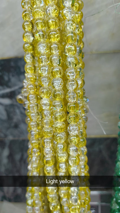 (8mm) High Quality Cracked Glass Beads (24+ Colors)
