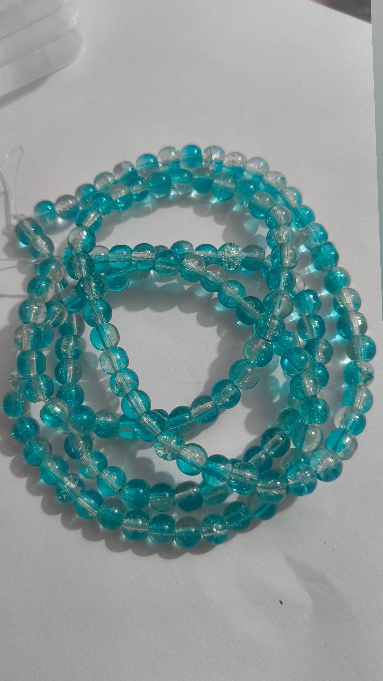 6mm Green Crackle Cracked Round Glass Crystal Charm 145 Beads in each string Craft ,DIY