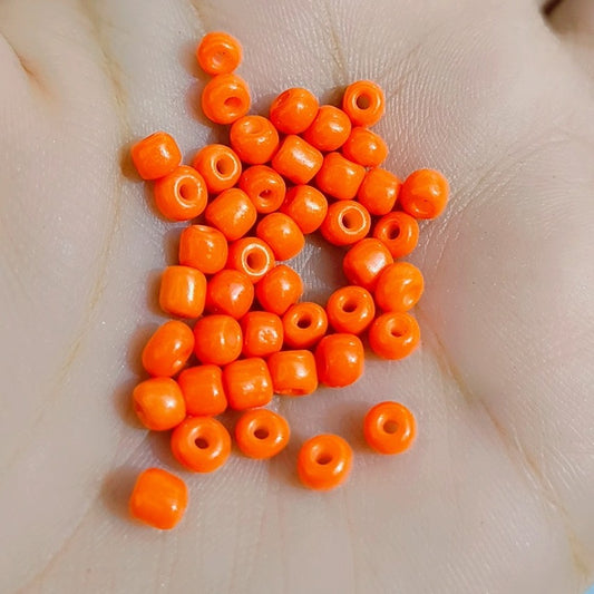 6/0 Craft Glass Seed Beads Bulk, 4mm 1000 Pcs Colorful Bracelet Beads Small for Jewelry Making, Waist, Hair, Neckalce Ring Earring DIY Art (Orange)