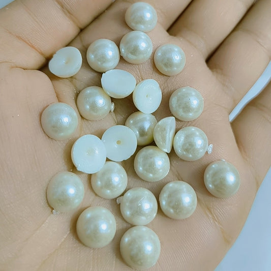 10mm white color Beads Half cut PEARL - Bead Sewing Jewelry Making DIY Handmade Accessories Craft supplies